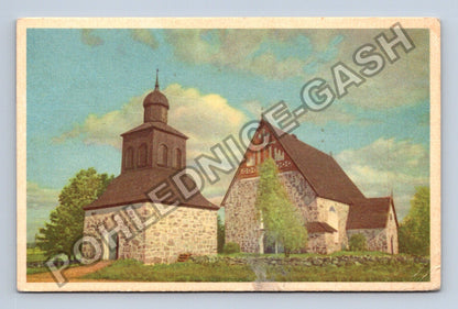 Pohlednice Finsko kostel a zvonice 1946 (M42214)