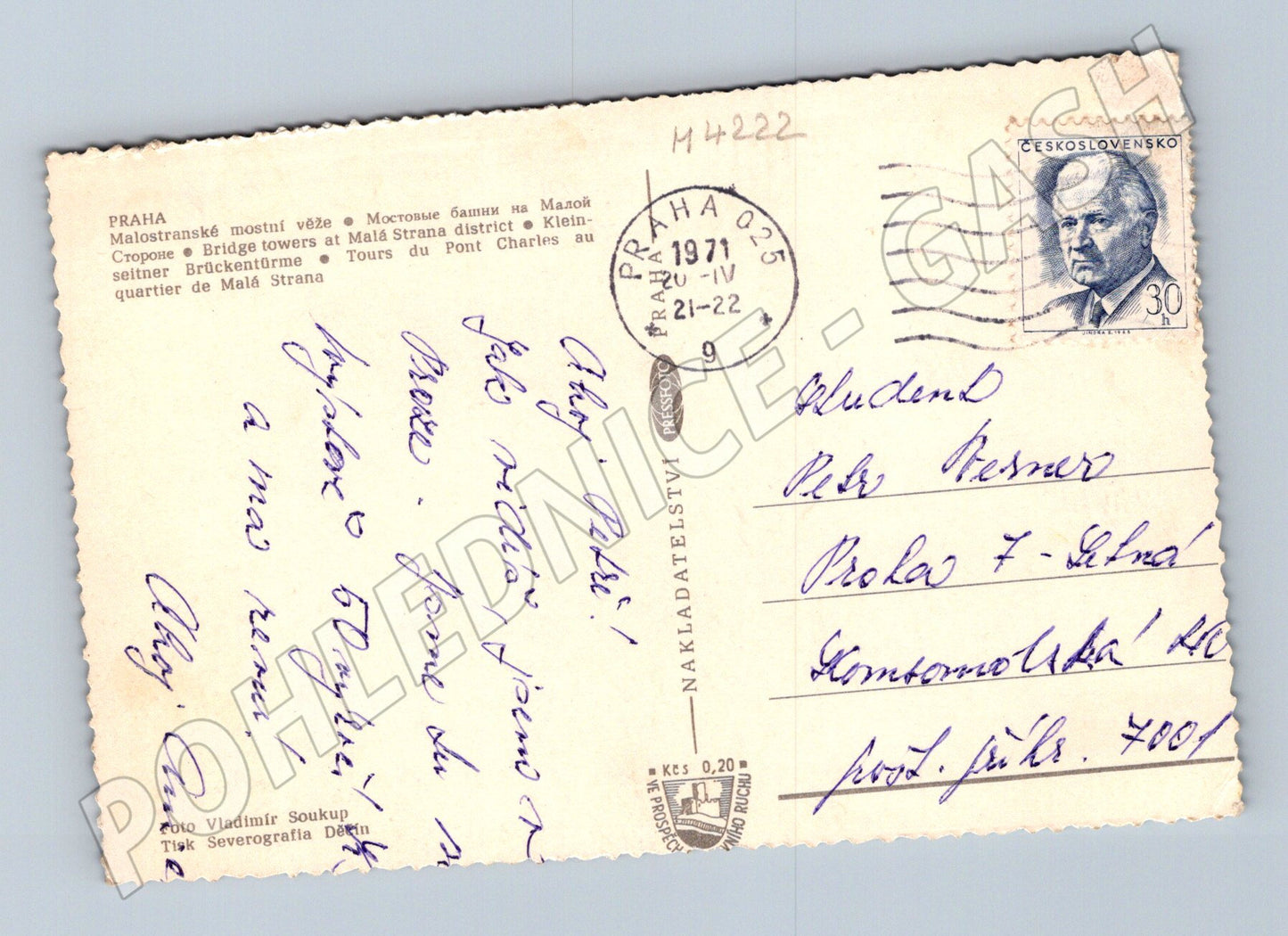 Pohlednice Praha Malostranské věže starý motiv (M4222)