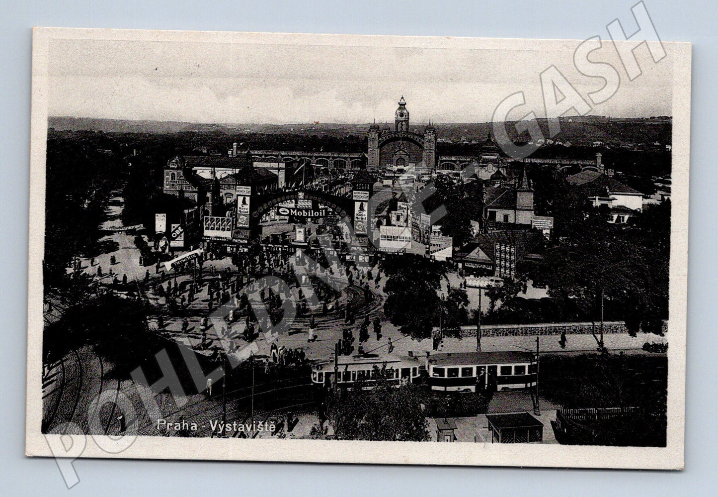 Pohlednice Praha Výstaviště tramvaj historický motiv (M4223)