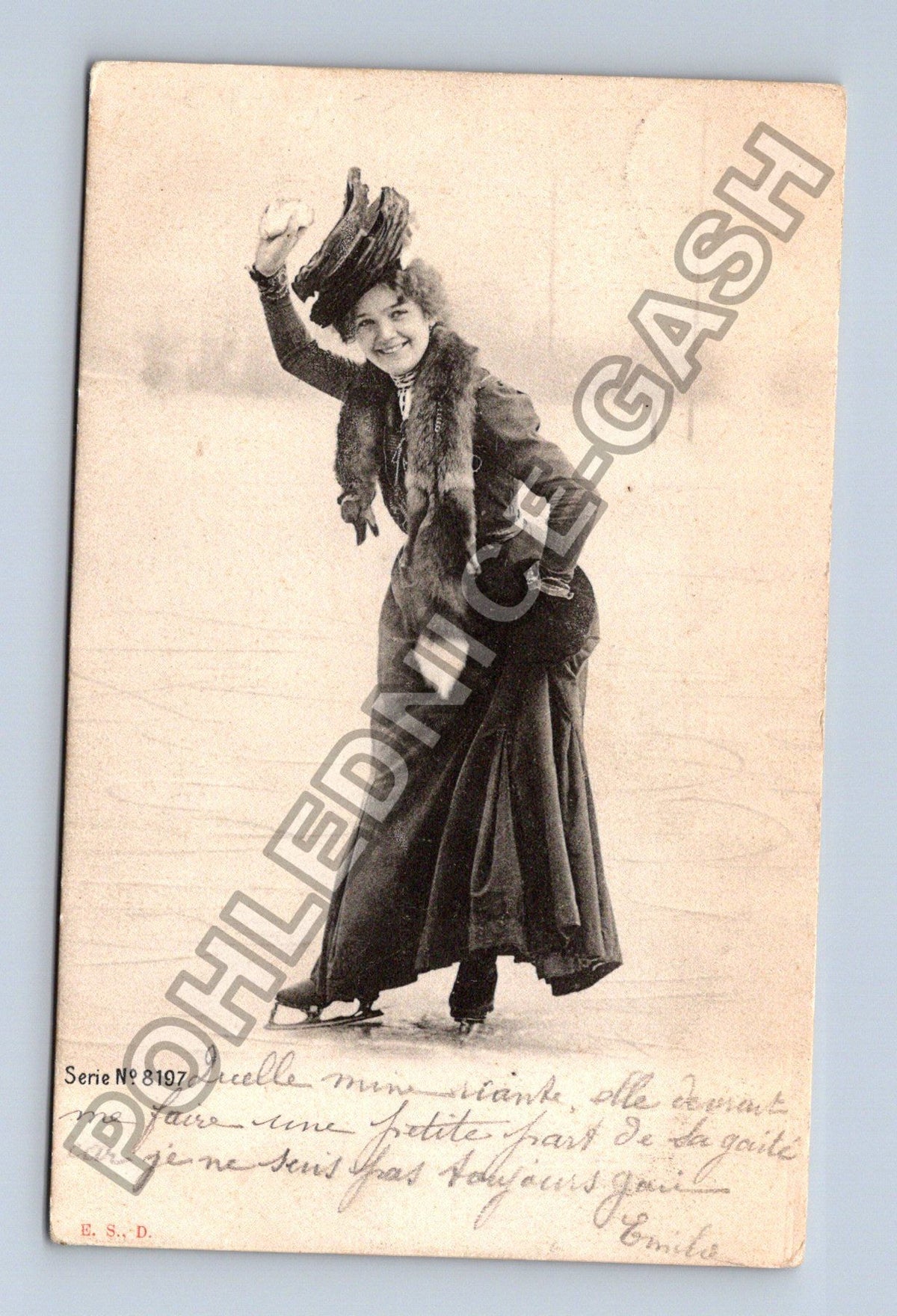 Pohlednice Bruslařka na ledě Francie 1910 (M42234)