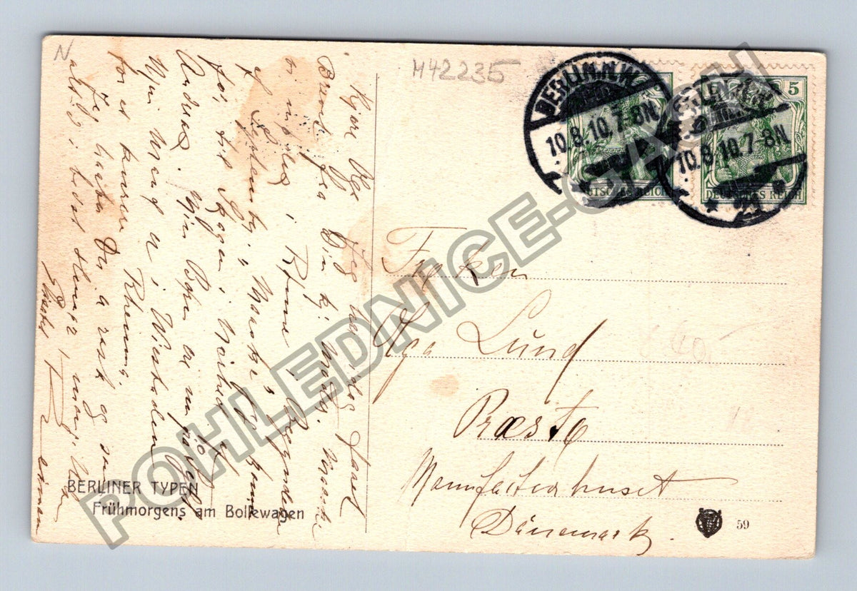 Pohlednice Německo Berlín trh s mlékem 1910 (M42235)