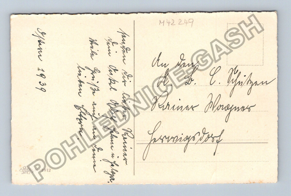 Pohlednice Německo Chlapec s kornoutem a tabulkou 1939 (M42249)