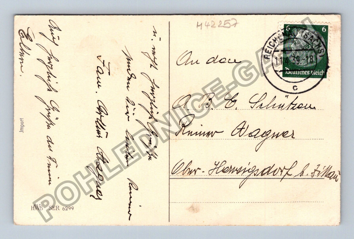Pohlednice Školáci s brašnami školní motiv Německo 1918 (M42257)