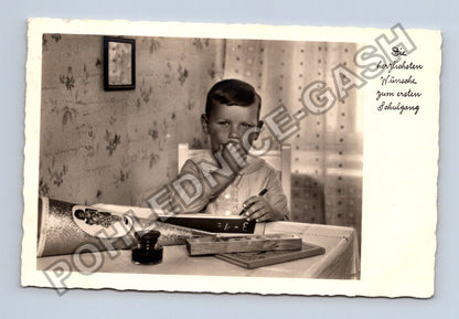 Pohlednice Německo chlapec s kornoutem do školy 1937 (M42287)