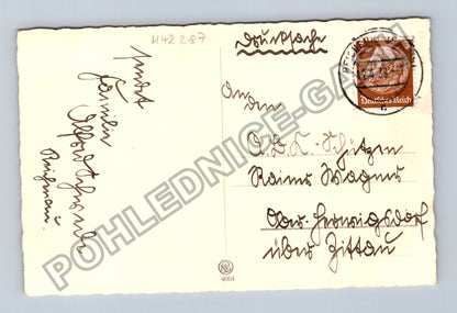 Pohlednice Německo chlapec s kornoutem do školy 1937 (M42287)