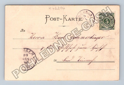 Pohlednice Dívka s košíkem Reutlingen 1897 (M42294)
