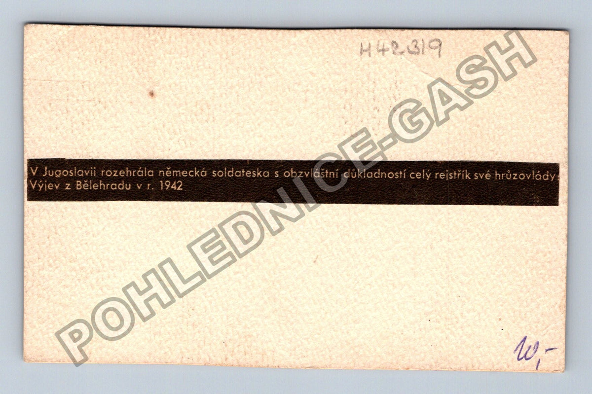 Pohlednice Jugoslávie Bělehrad poprava 1942 (M42319)
