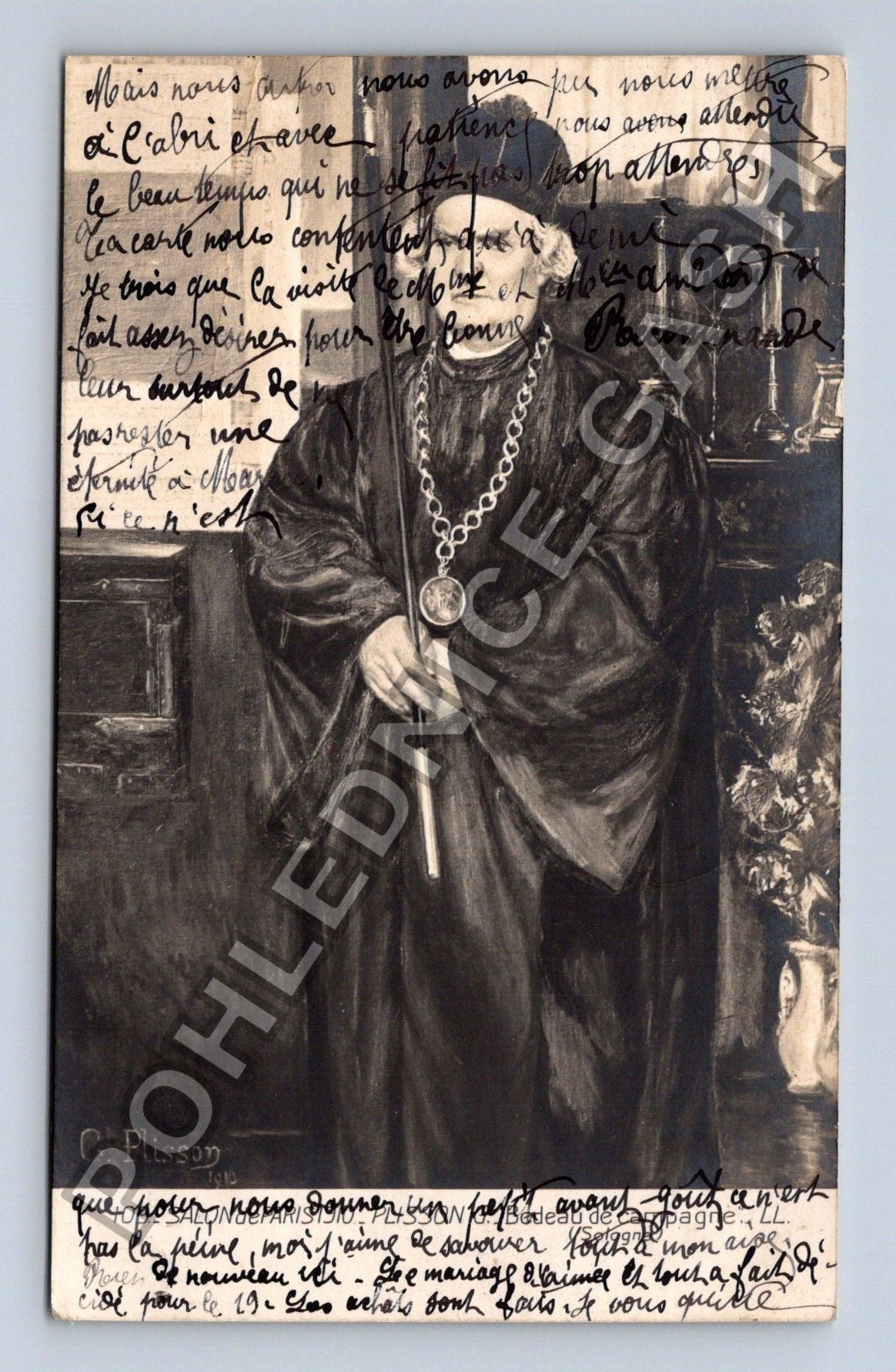 Pohlednice Francie portrét muže v taláru G. Plisson (M42327)