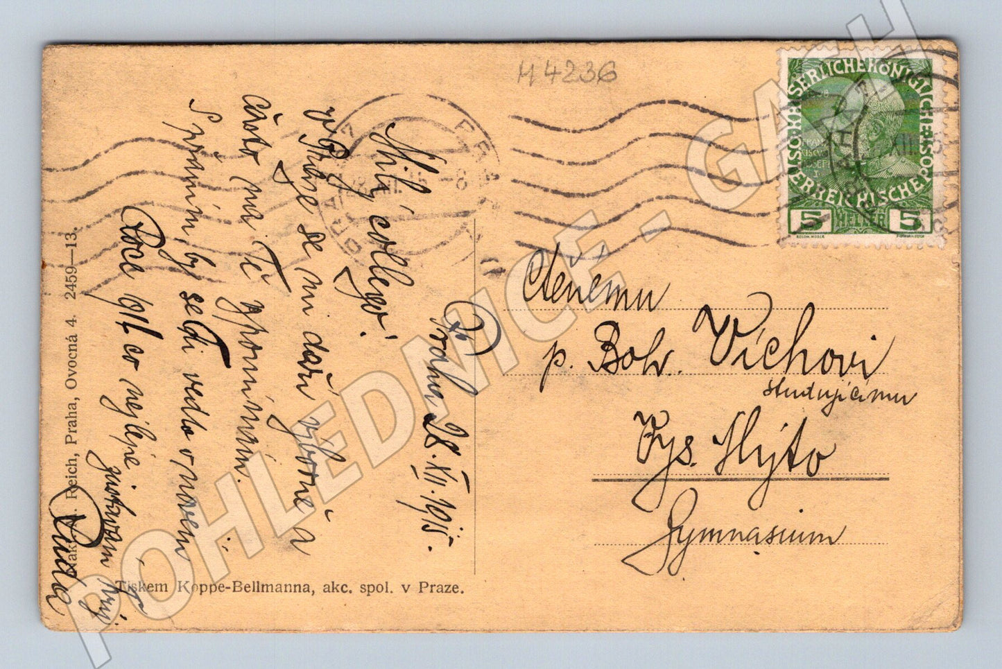 Pohlednice Praha Letohrádek královny Anny 1915 (M4236)