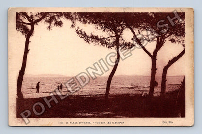 Pohlednice Francie Hyères pláž Vue sur les Iles dOr (M42372)