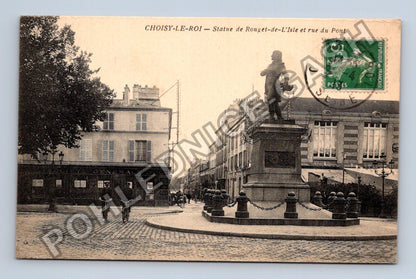 Pohlednice Francie Choisy-le-Roi socha Rouget-de-lIsle 1913 (M42380)