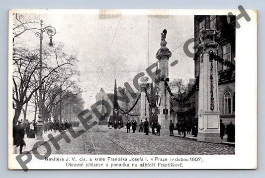 Pohlednice František Josef I v Praze 1907 (M424)