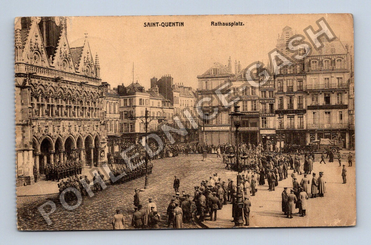 Pohlednice Francie Saint-Quentin Rathausplatz 1898 (M42424)