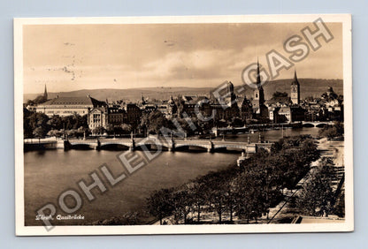 Pohlednice Švýcarsko Zürich Quaibrücke 1927 (M42426)