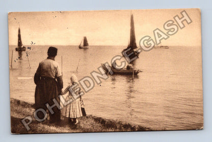 Pohlednice Německo rybáři u moře lodě Volendäm 1901 (M42436)