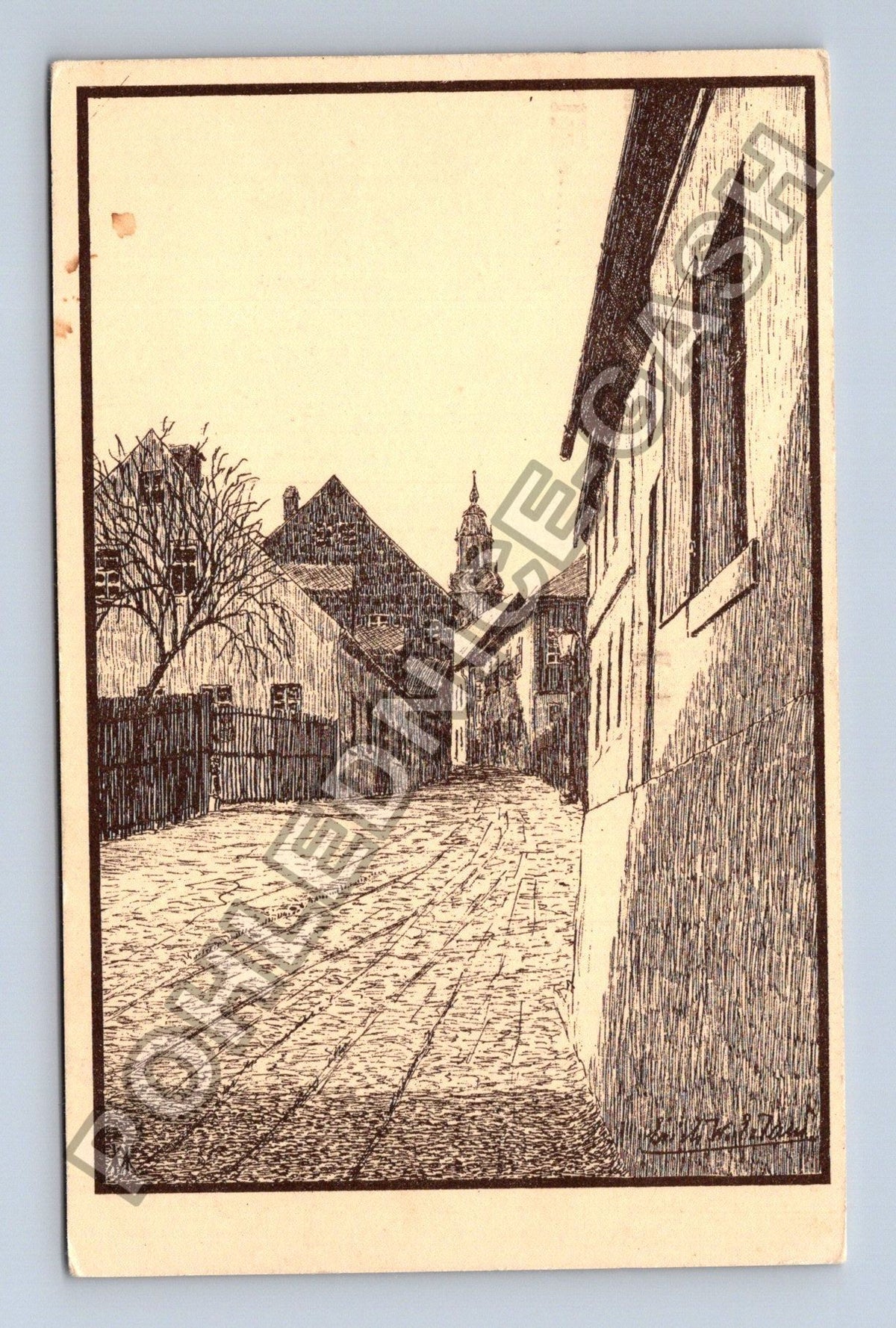 Pohlednice Německo Chemnitz ulice s kostelem 1926 (M42437)