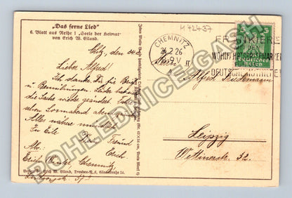 Pohlednice Německo Chemnitz ulice s kostelem 1926 (M42437)