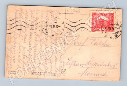 Pohlednice Praha Pražský hrad z nábřeží Alešova 1921 (M4246)