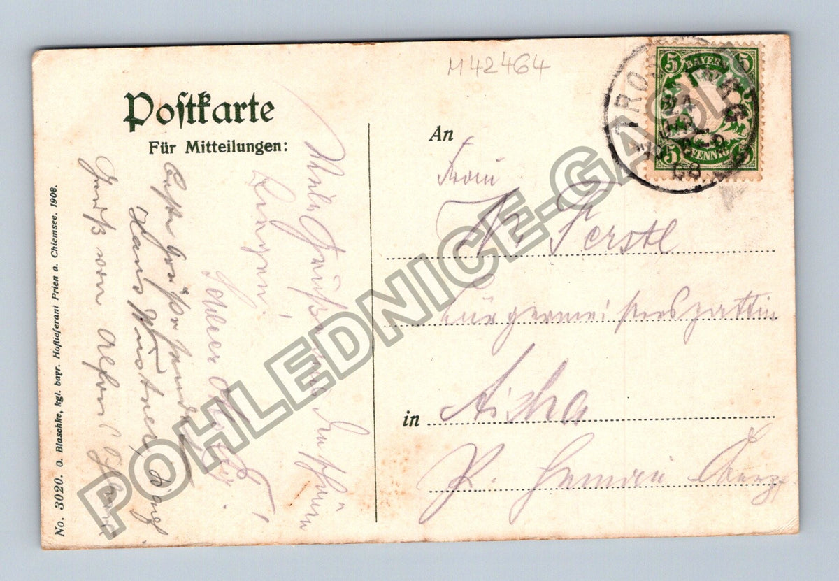 Pohlednice Fraueninsel Chiemsee parník hory (M42464)