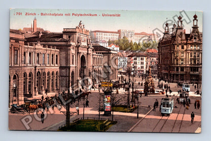 Pohlednice Švýcarsko Zürich Bahnhofplatz Polytechnikum (M42466)