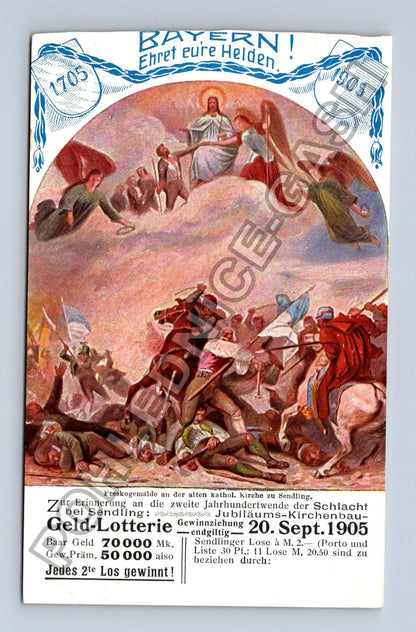 Pohlednice Bayern Jubilejní loterie 1905 bitva Andělé (M42468)