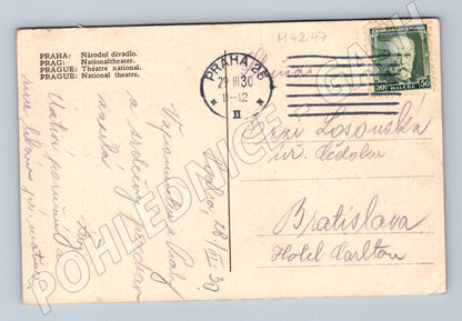 Pohlednice Praha Národní divadlo 1930 motiv (M4247)