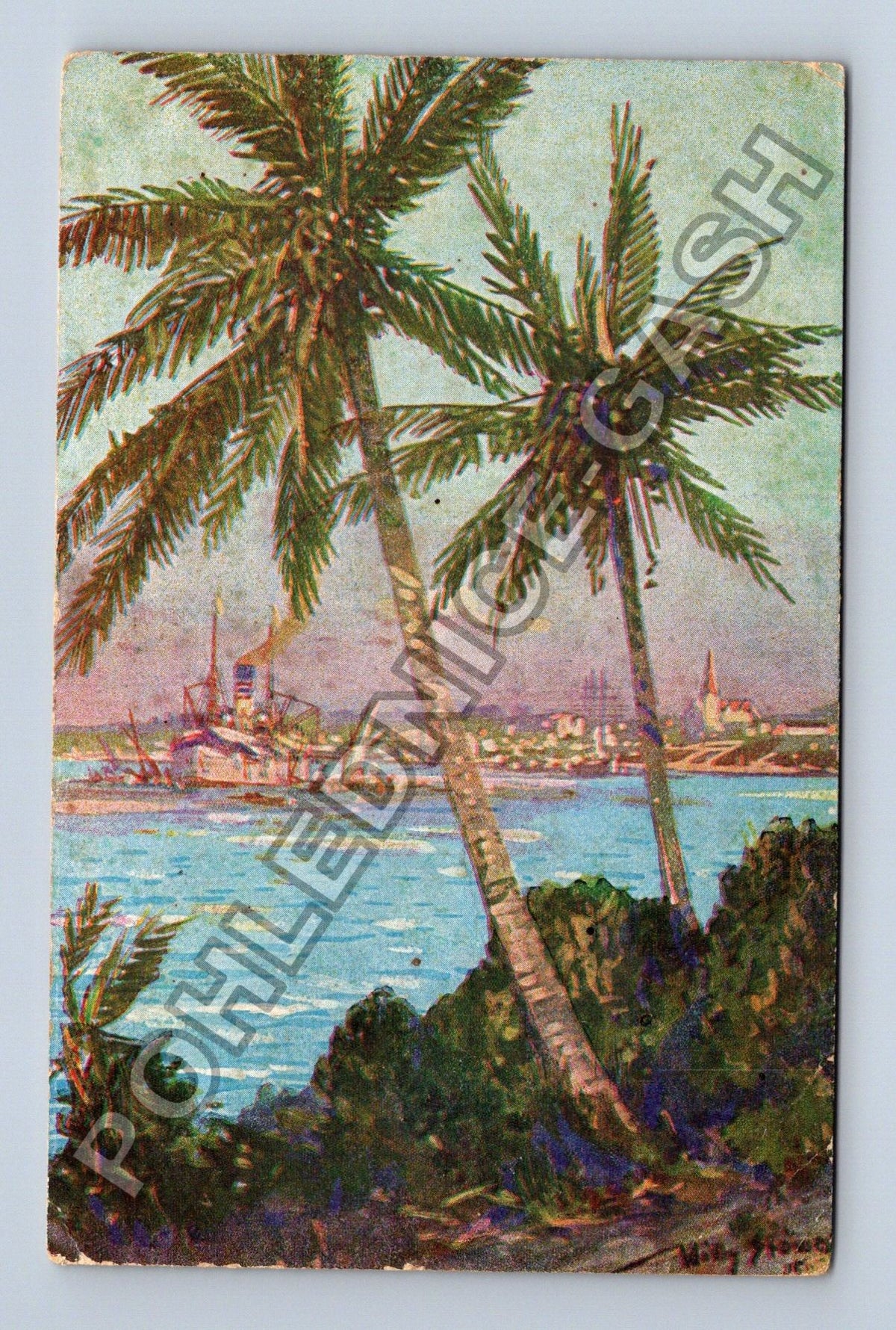 Pohlednice Afrika Dar es Salaam přístav palmy (M42474)