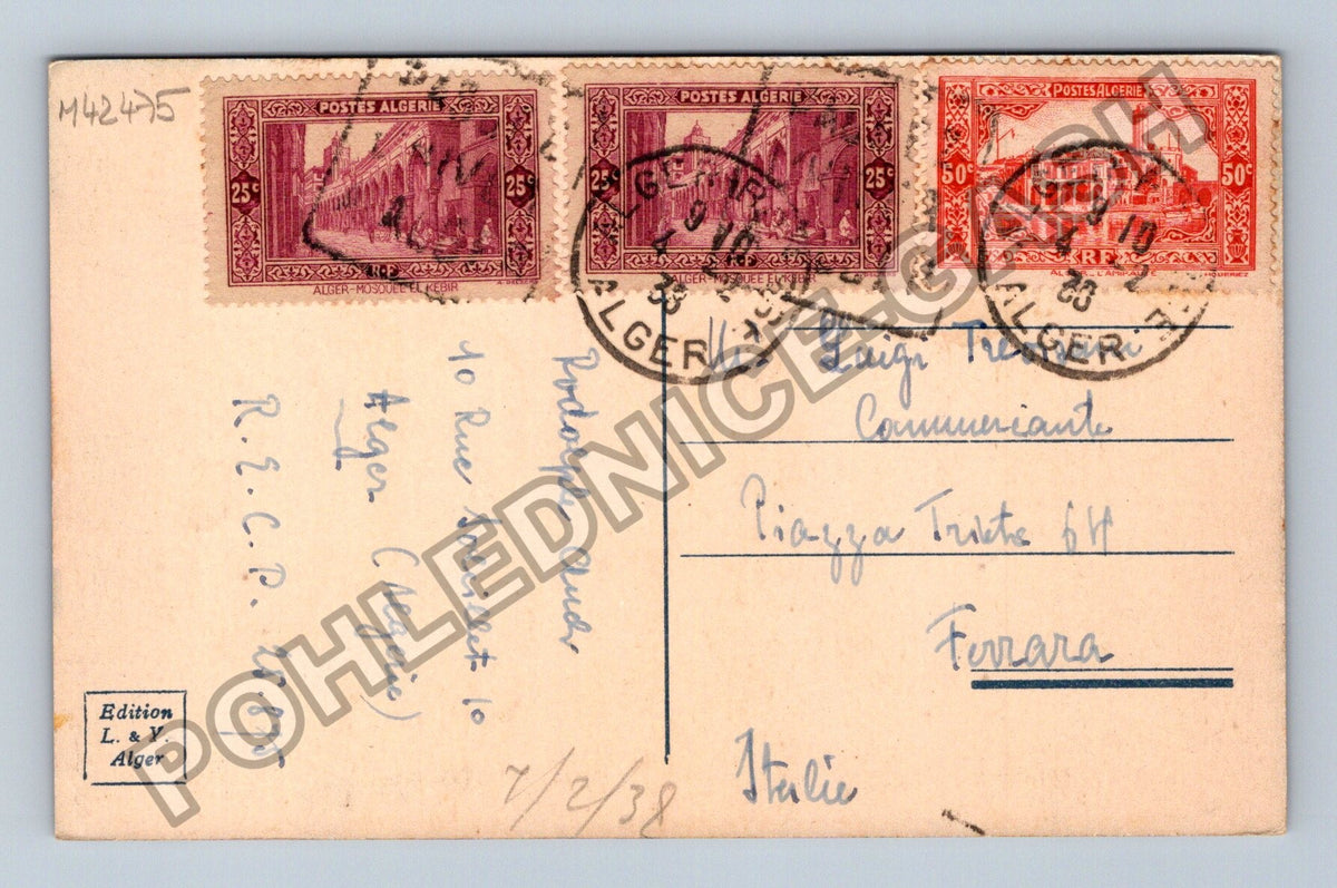 Pohlednice Alžír La Mosquée Djama Djedid 1938 (M42475)