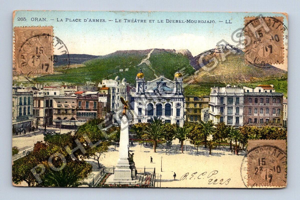 Pohlednice Alžírsko Oran Place dArmes Théâtre (M42476)
