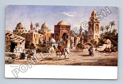 Pohlednice Kairouan orientální motiv velbloudi mešity (M42486)