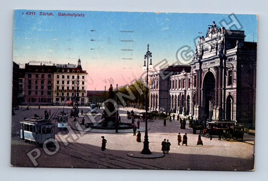 Pohlednice Švýcarsko Curych Bahnhofplatz 1925 (M42487)