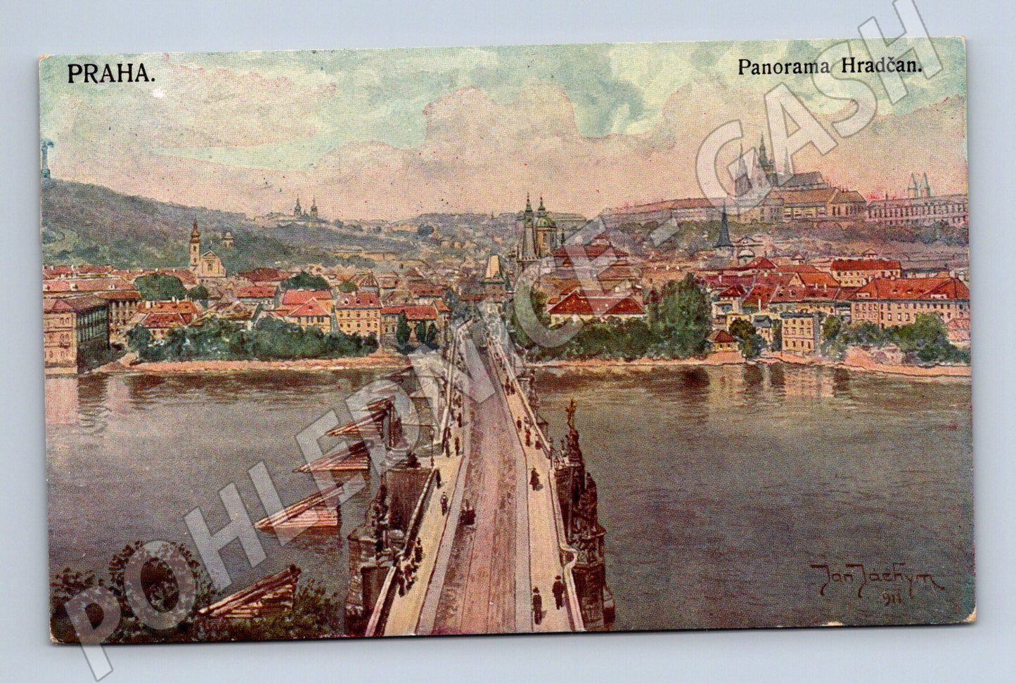 Pohlednice Praha panorama Hradčan a Karlův most (M4250)