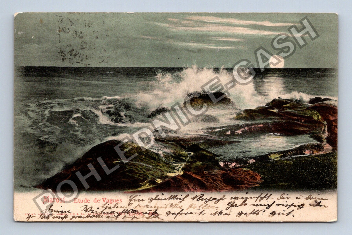 Pohlednice Itálie Marosi Etude de Vagues moře měsíc (M42513)