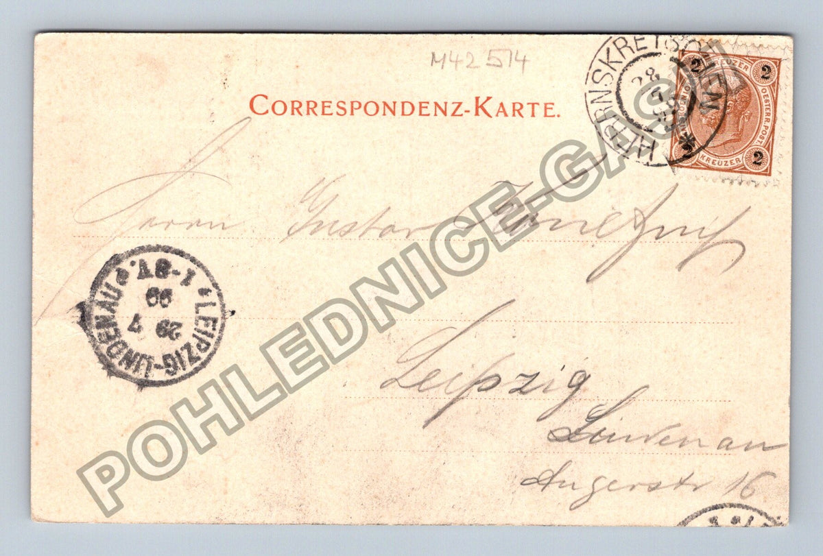 Pohlednice Gruss aus der wilden Klamm Böhm Schweiz 1899 (M42514)