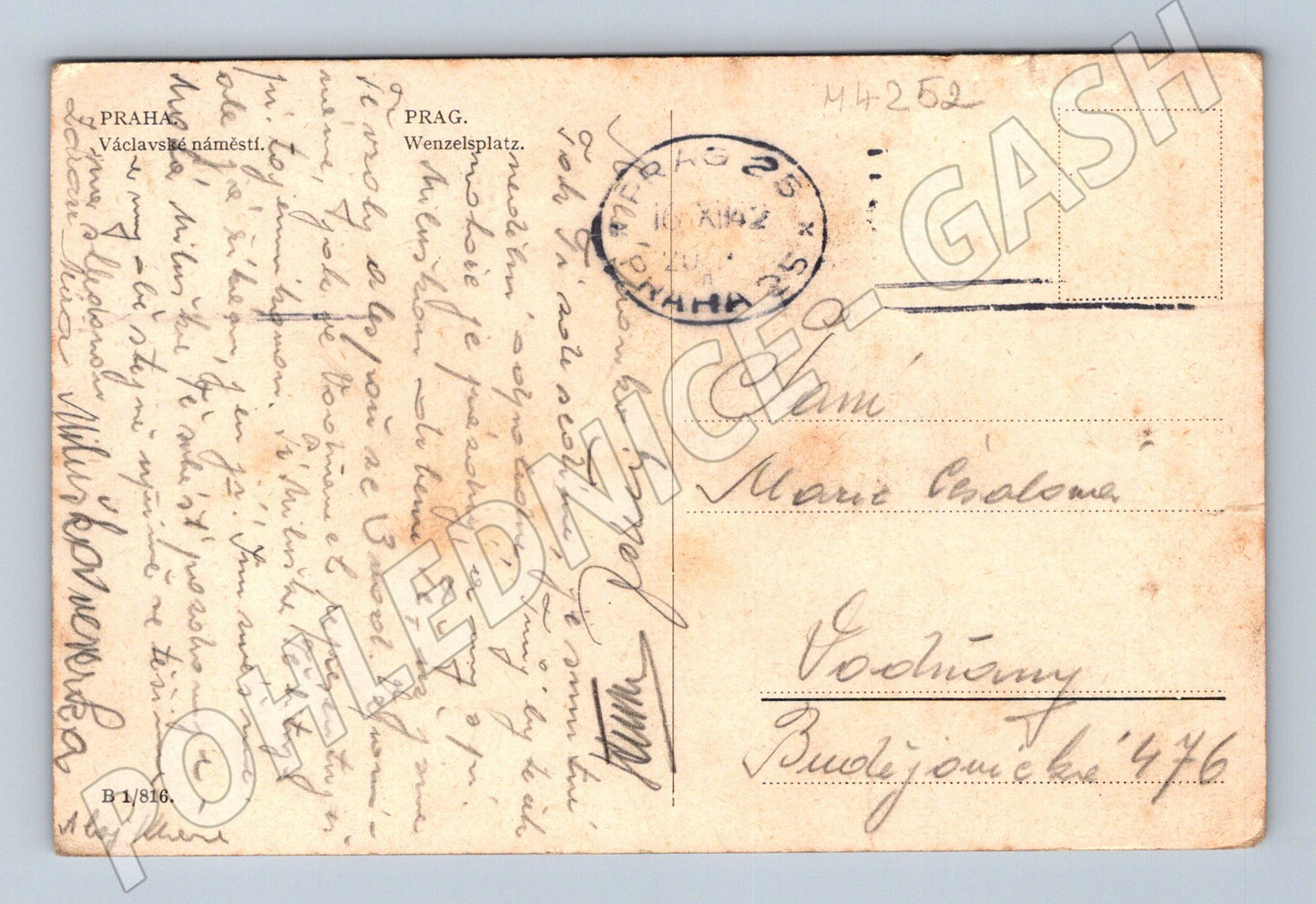 Pohlednice Praha Václavské náměstí 1932 motiv (M4252)