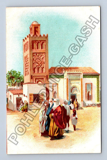 Pohlednice Afrika mešita minaret lidé (M42521)