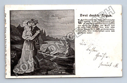 Pohlednice Německo Dvě tmavé oči loučení 1905 (M42525)