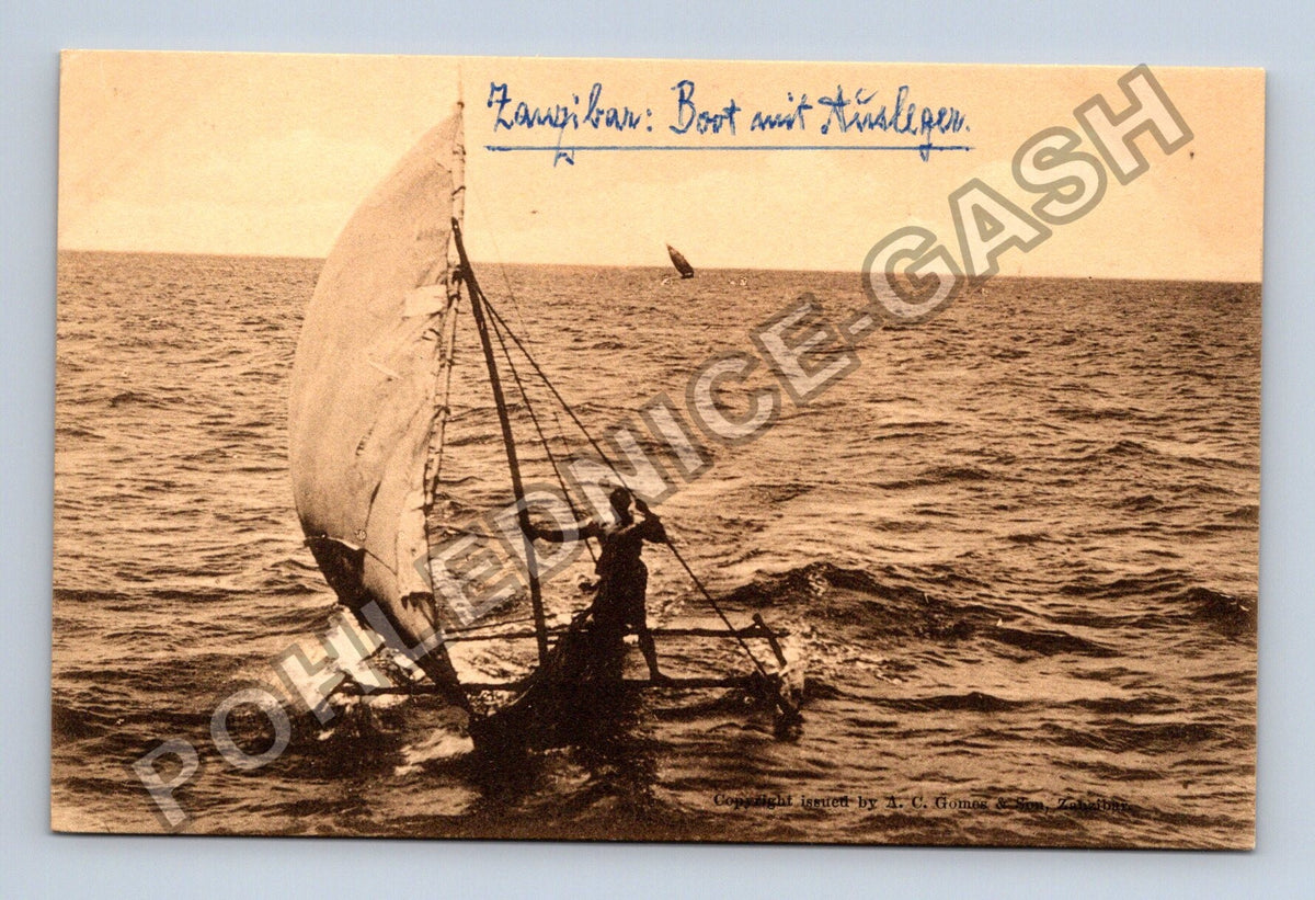 Pohlednice Zanzibar Boot mit Auslegern (M42528)