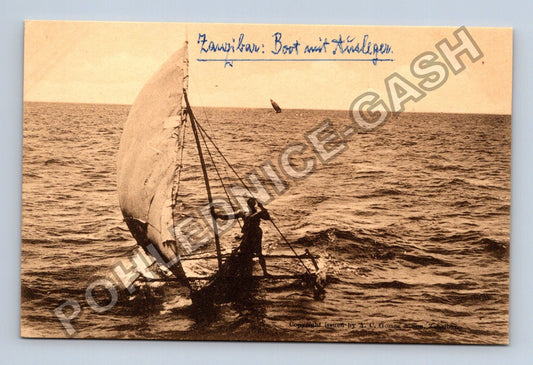 Pohlednice Zanzibar Boot mit Auslegern (M42528)