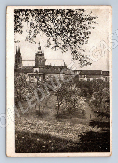 Pohlednice Praha Hradčany ručně psaný motiv (M4253)