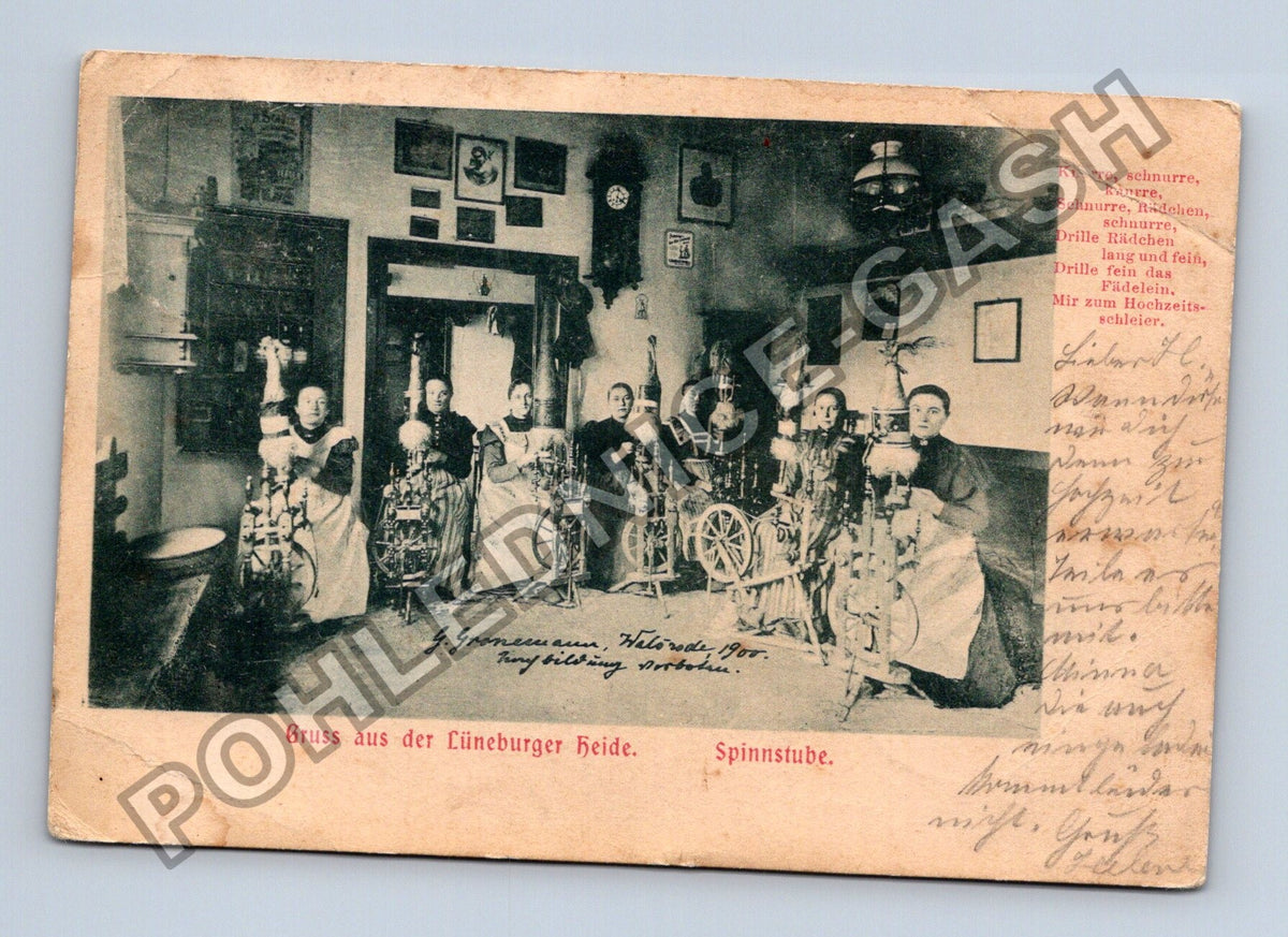 Pohlednice Německo Lüneburger Heide Spinnstube 1905 (M42535)