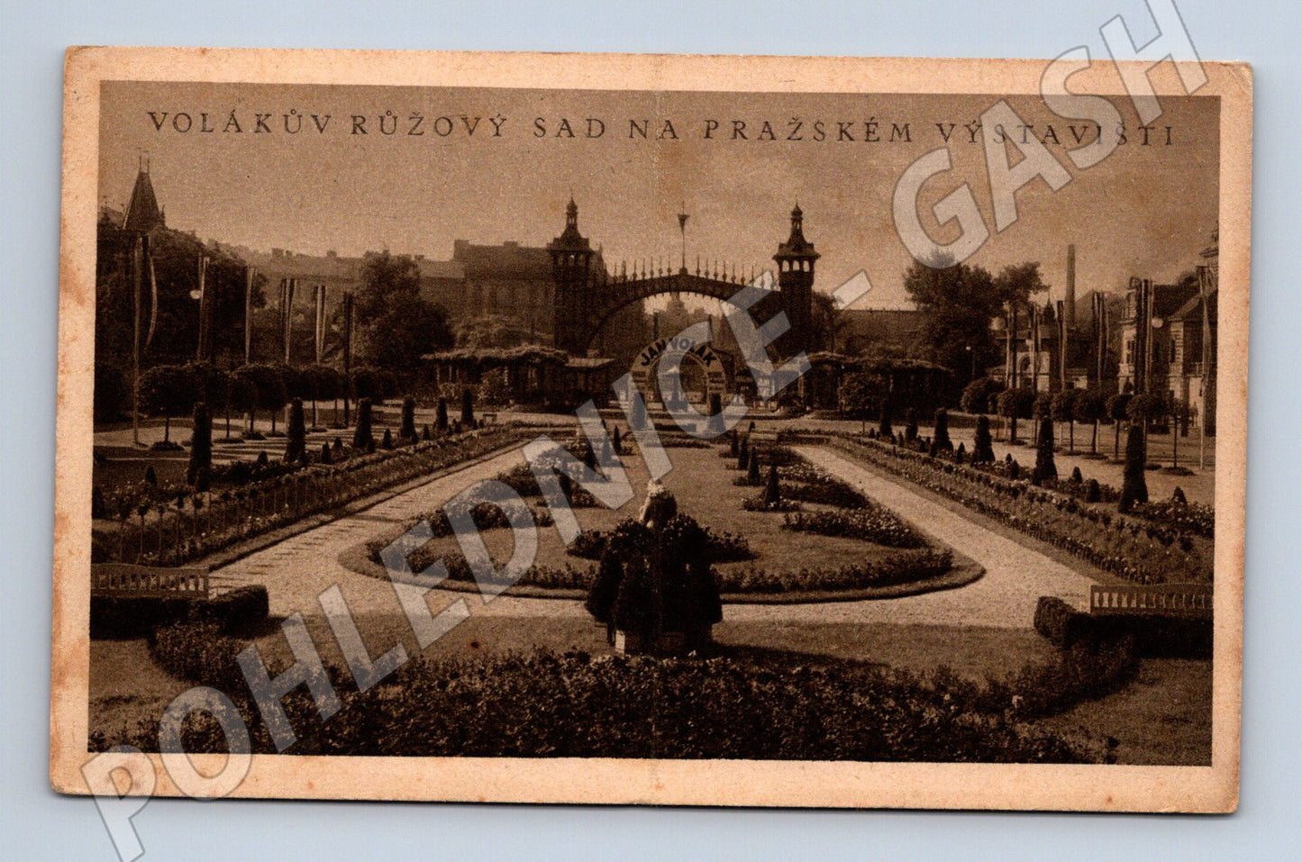 Pohlednice Praha Volákův růžový sad výstaviště (M4254)