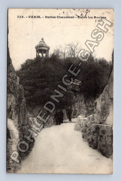 Pohlednice Francie Paříž Buttes Chaumont Entre les Roches (M42541)