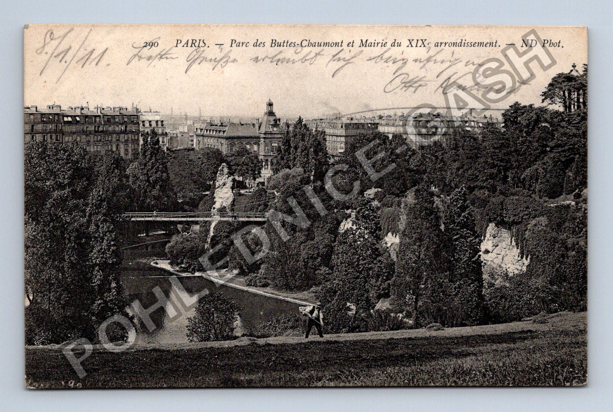 Pohlednice Francie Paříž Parc des Buttes-Chaumont 1911 (M42543)