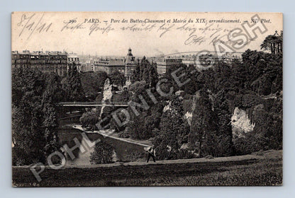 Pohlednice Francie Paříž Parc des Buttes-Chaumont 1911 (M42543)