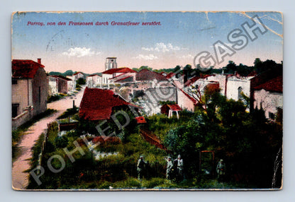 Pohlednice Parroy zničené Francouzi granátovou palbou 1916 (M42561)
