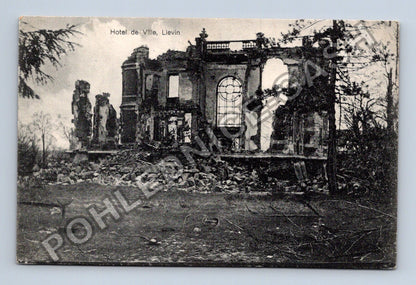 Pohlednice Francie Lievin Hotel de Ville ruiny (M42567)