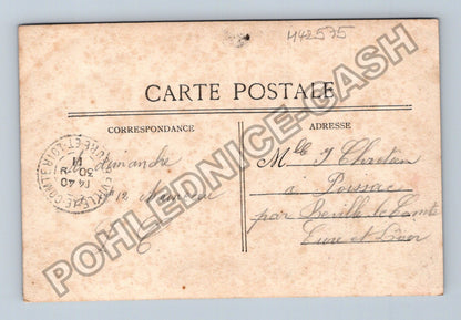 Pohlednice Francie žena s květinami telegram 1918 (M42575)