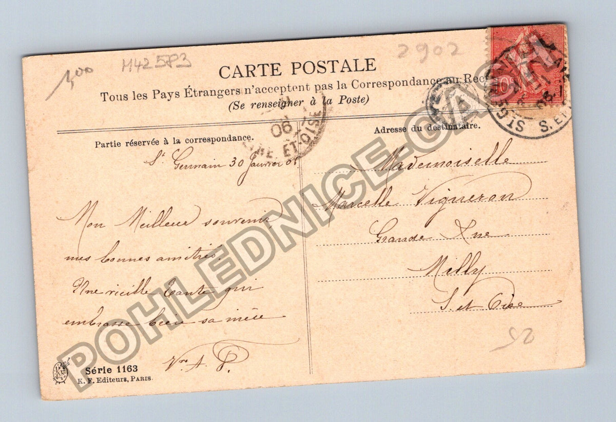 Pohlednice Francie Bonne et heureuse Fête 1906 (M42583)