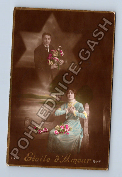Pohlednice Etoile dAmour Francie romantický motiv 1908 (M42598)